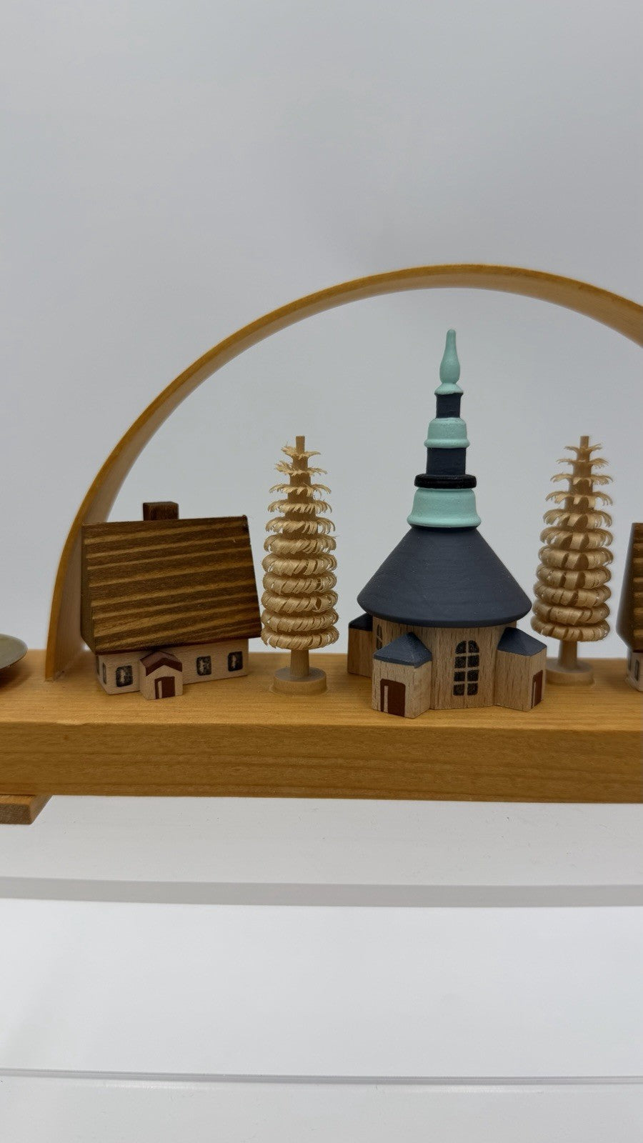 VTG Folk Art Wooden German Christmas Erzgebirge Schwibbogen Candle Holder Arch