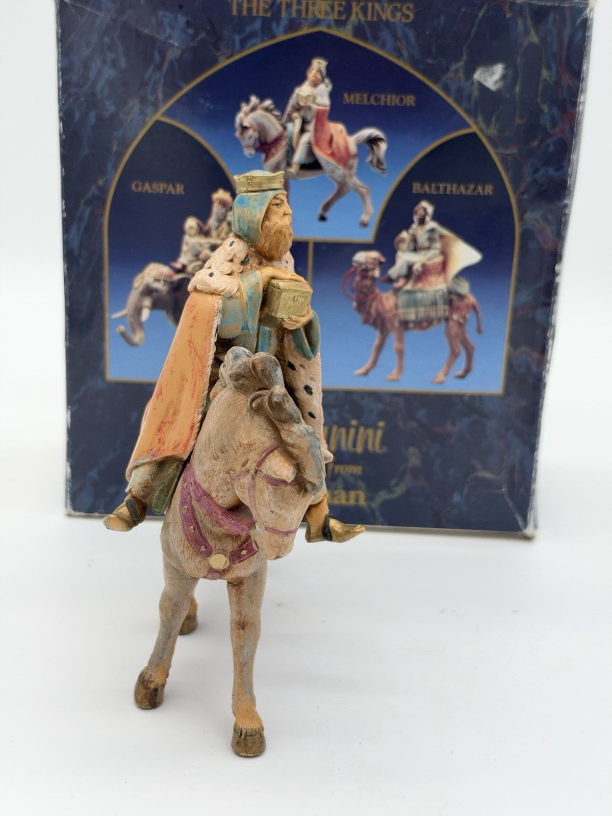 Fontanini Italy Three Kings Melchior Riding A Horse Figurine Nativity Series Box