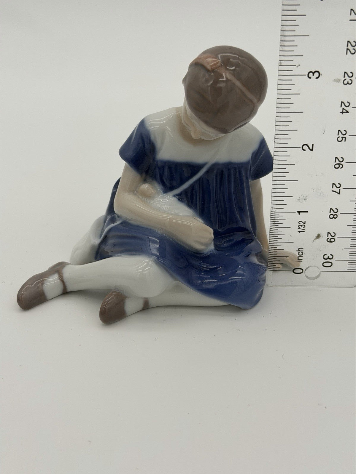 Royal Copenhagen Bing Grondahl B&G Little Girl w/Doll Porcelain Figurine Demark