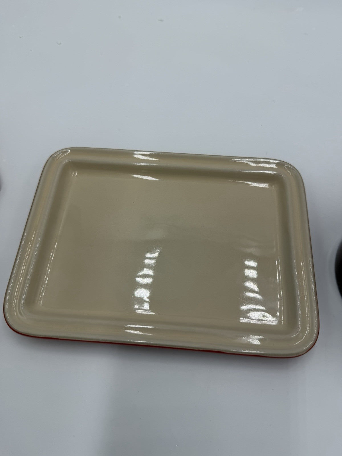 Le Creuset Stoneware Red Butter Dish & Butter Bell Crock Red Set 2 PCs