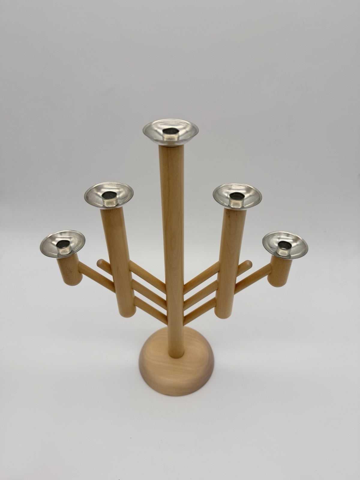 Aarikka Finland 5-arm candelabra Rapsodia line wood pine folk Art Candle Holder