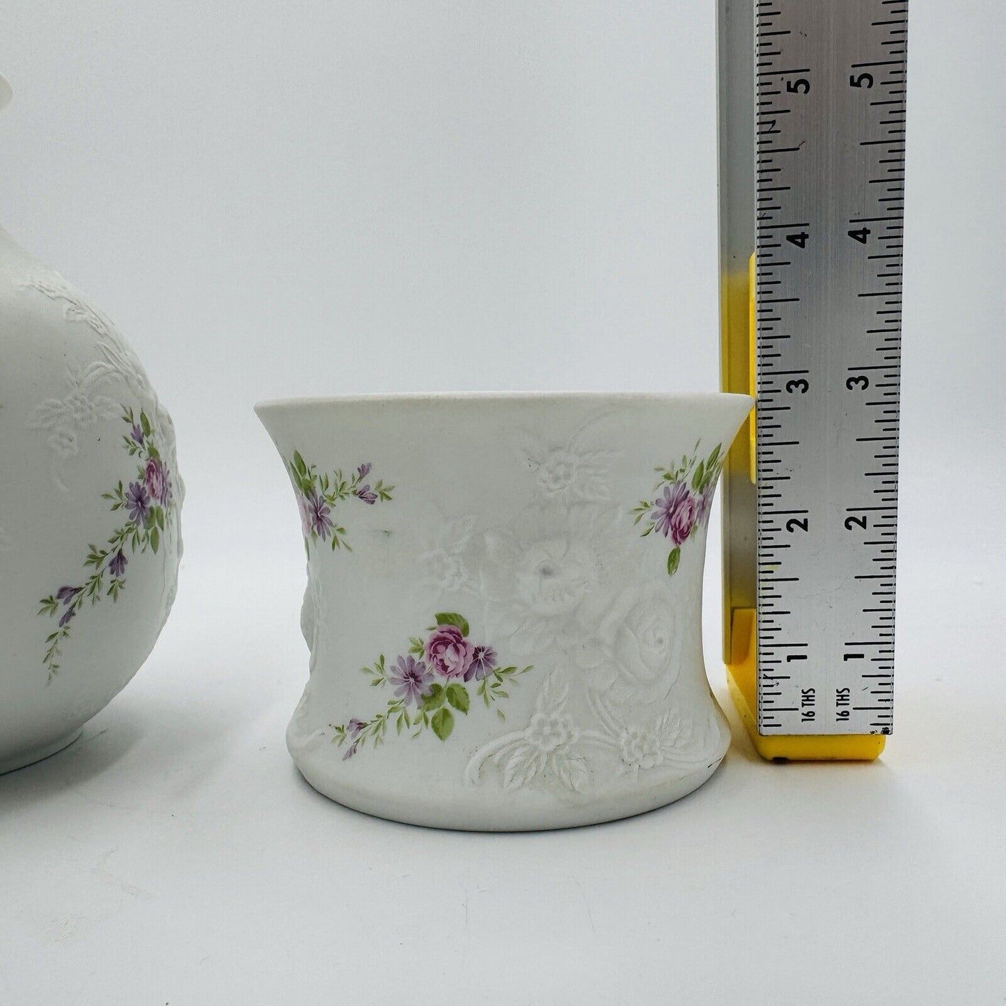 kaiser porcelain W.Germany Monaco patterned bud vase and Votive candleholder Vtg