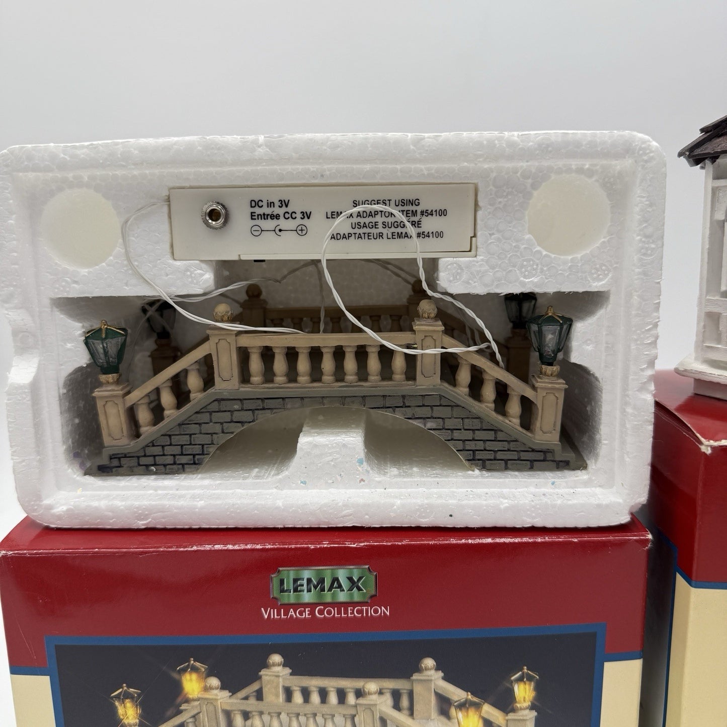 Lemax Village Collection Lighted Somerset Foot Bridge & Wooden Gazebo Round