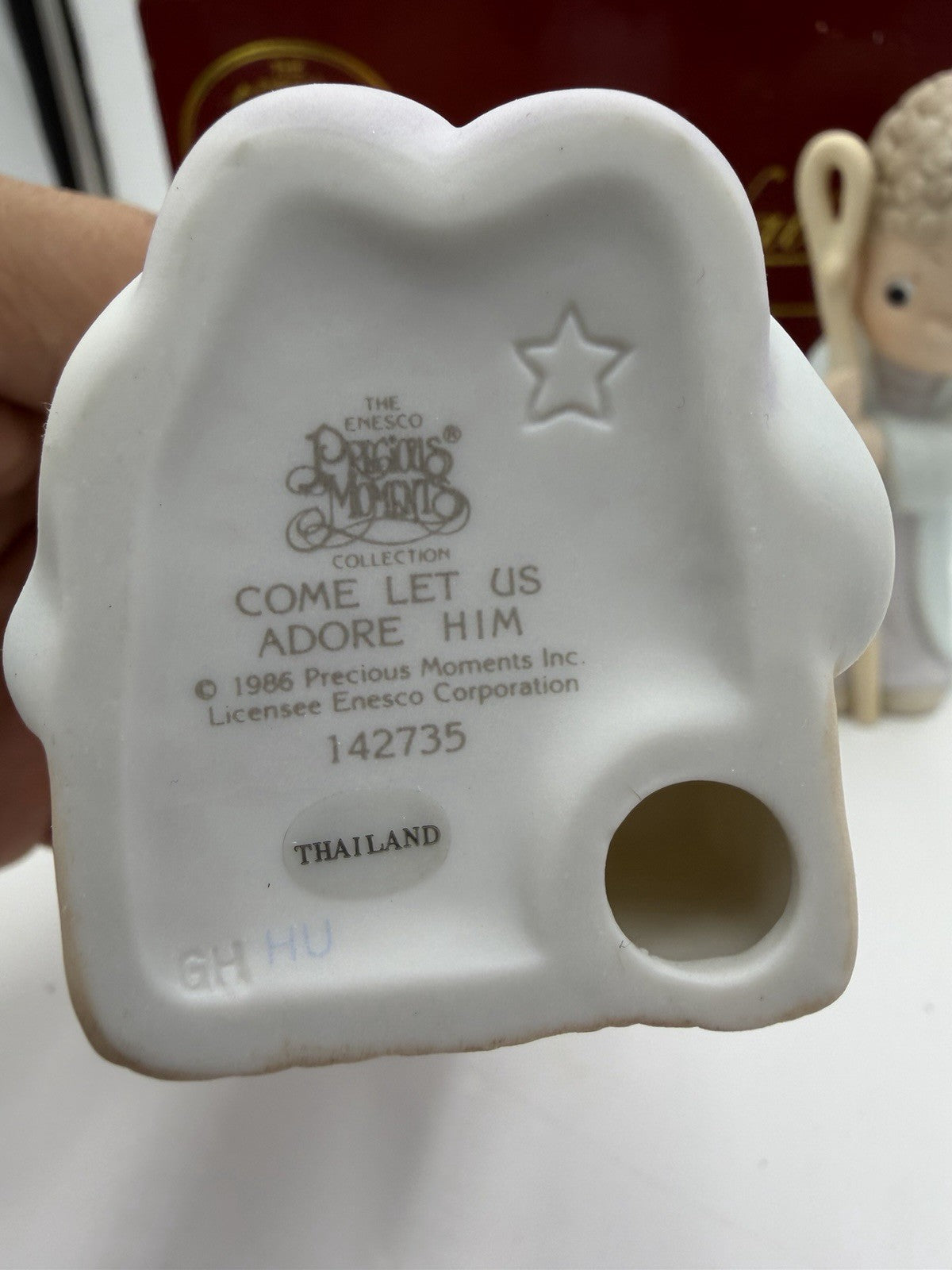 Precious Moments Vintage Porcelain Bisque Nativity Set 3 Pieces 1986 Figurines