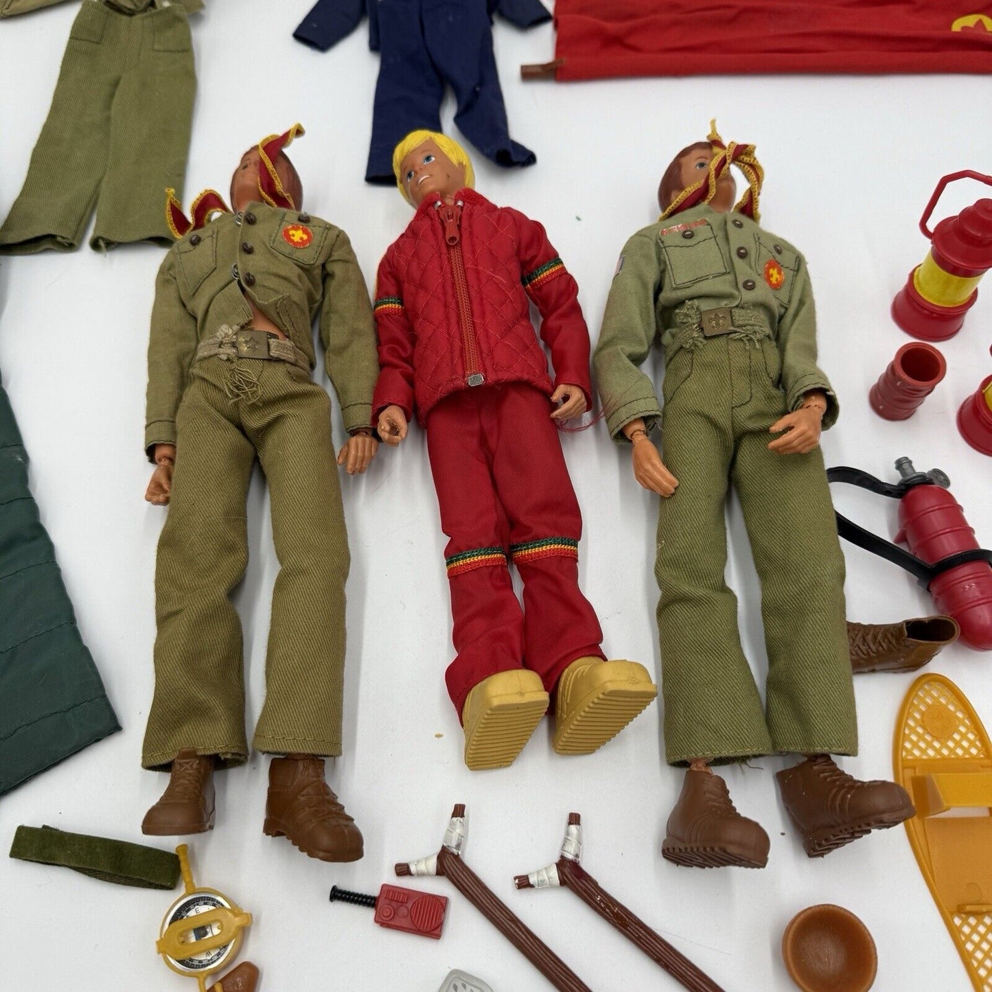 Vtg 1974 Kenner Boy Scout Cub Scout Dolls and Camping Set w/ accessories