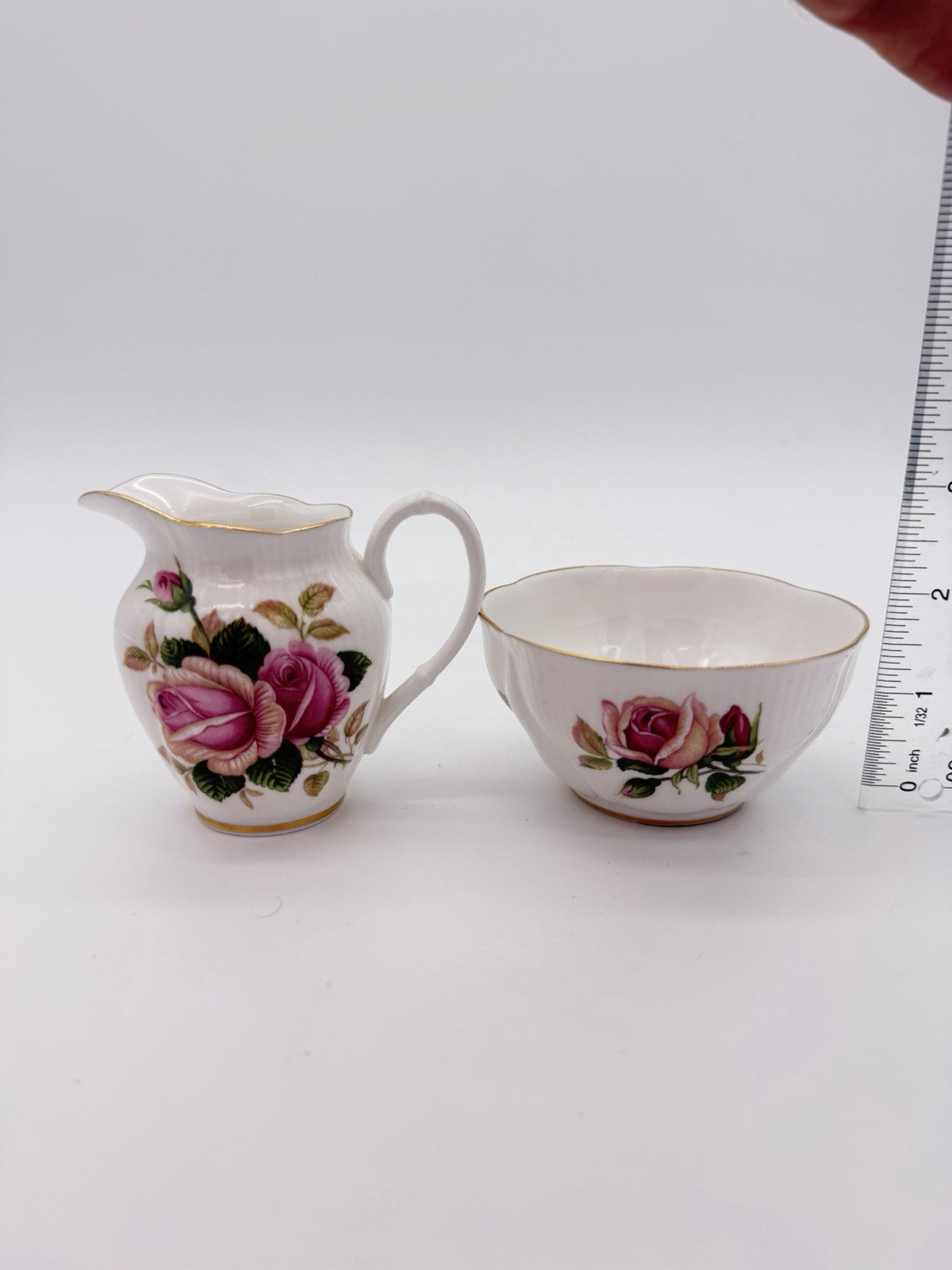 Royal Albert England Porcelain English Beauty Floral Rose Creamer & Sugar Bowl