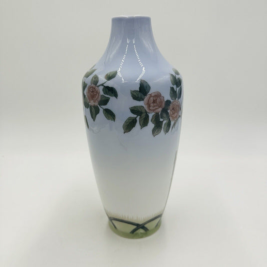 Royal Copenhagen Vase Roses Bush Porcelain Denmark Art Nouveau Vintage 203/231
