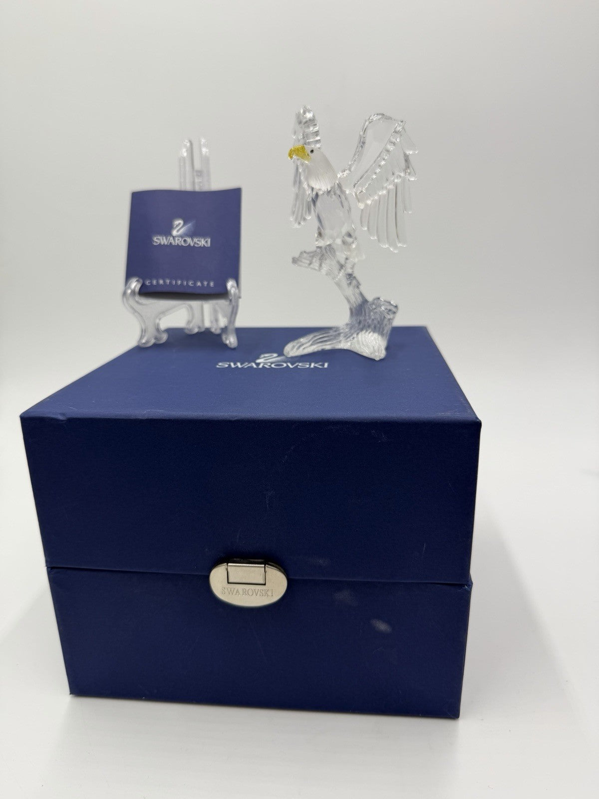 Swarovski Crystal Austria Bald Eagle 5” Figurine W/box & COA