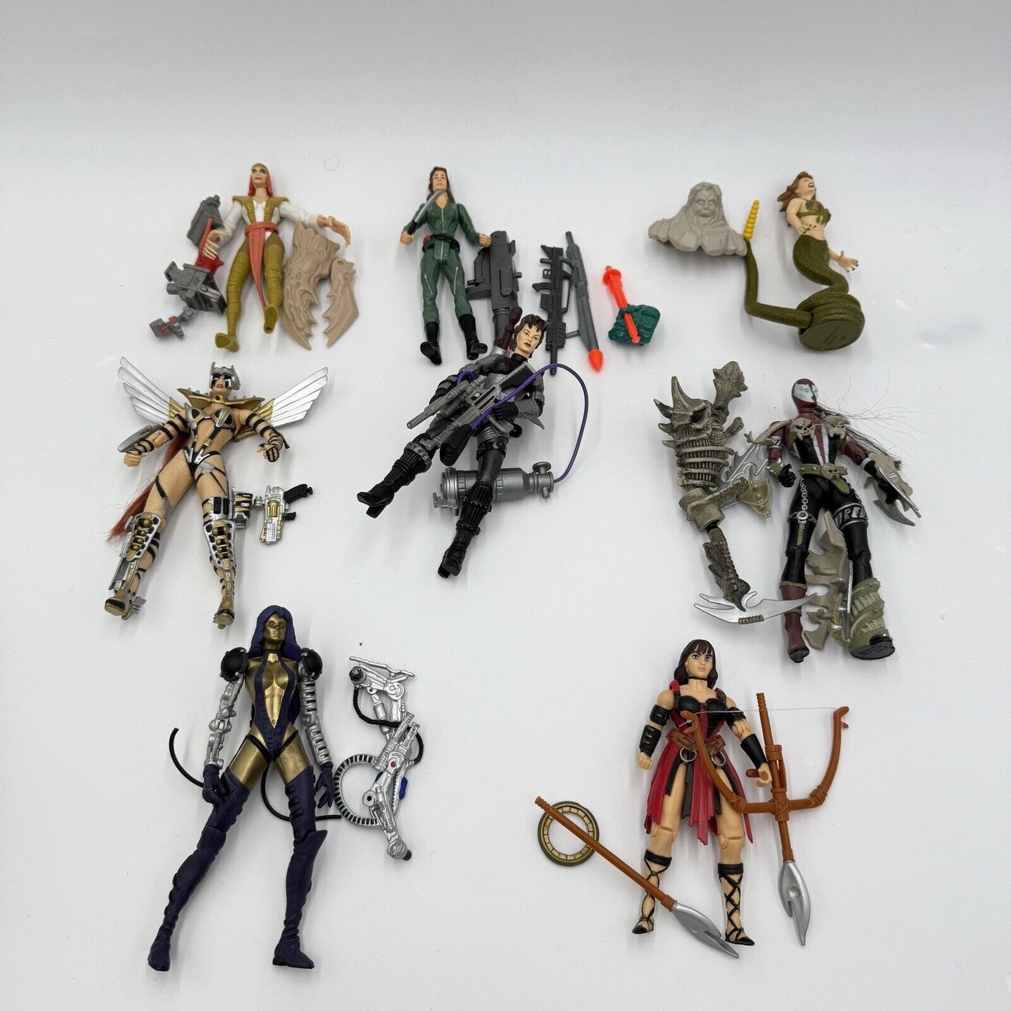 Vintage McFarlane Action Figurines Warriors Women Hero Figurines Lot 8 Pieces