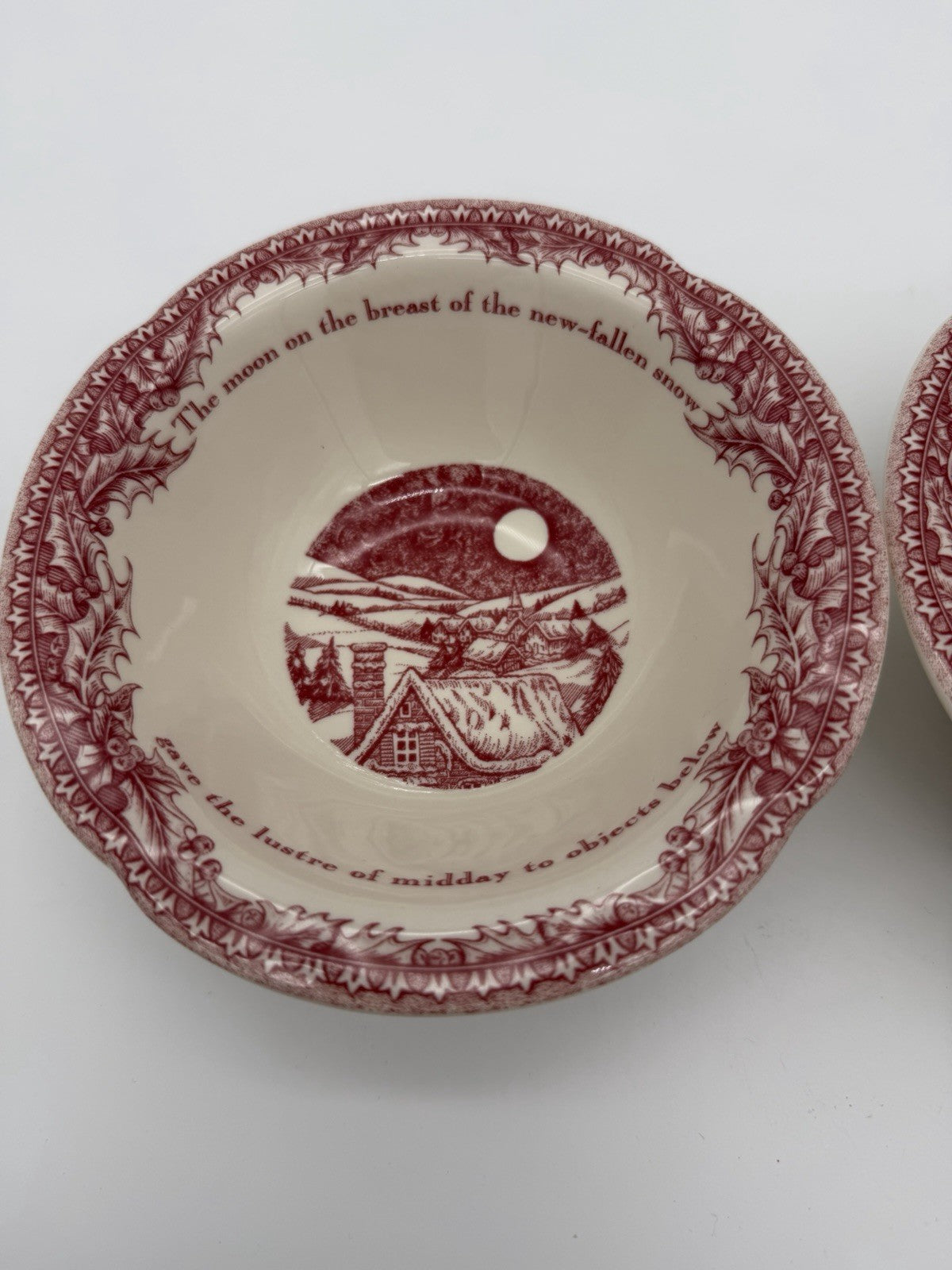 Johnson Brothers Red Porcelain Twas The Night Cereal Bowl Porcelain England 2