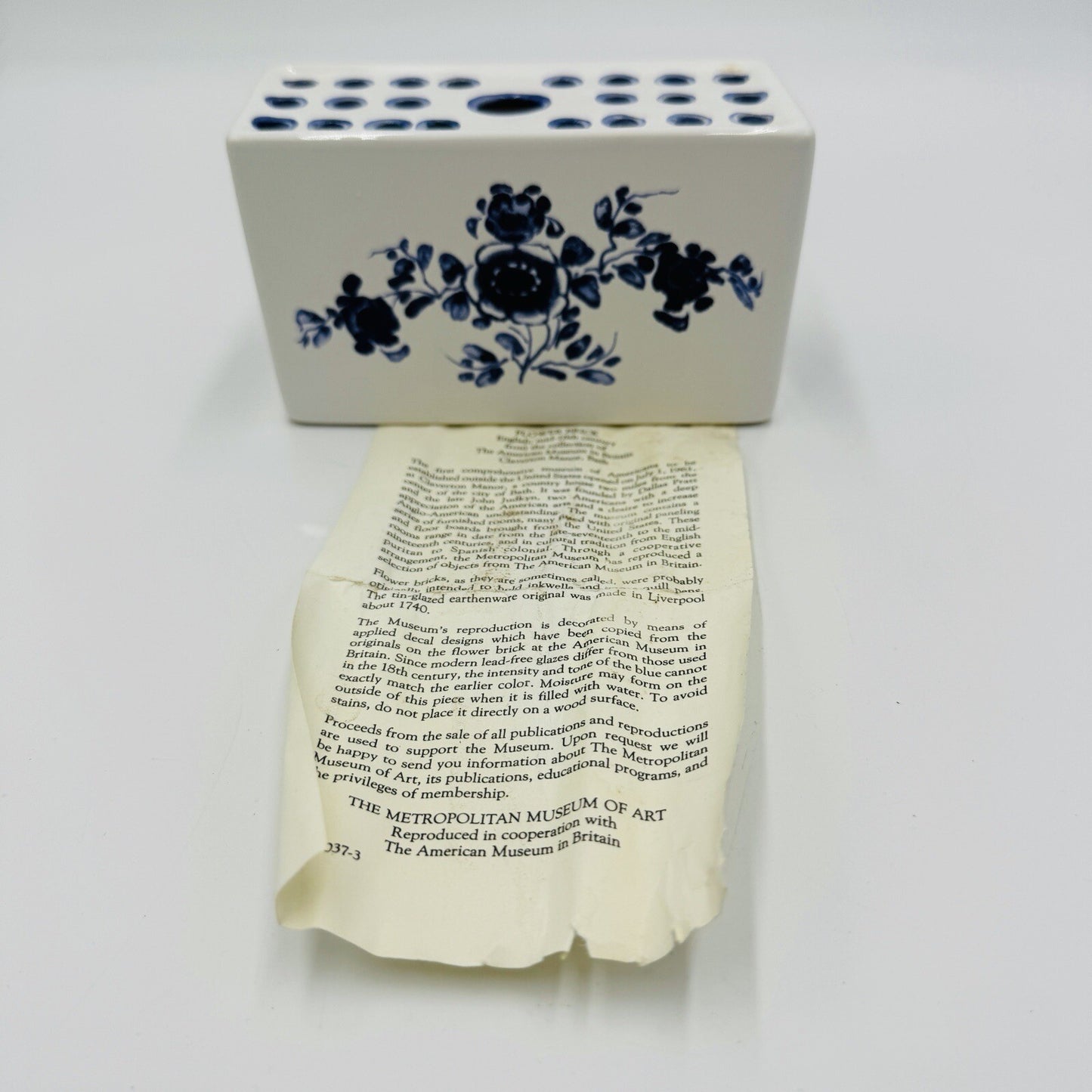 Antique Flower Brick English Mid-18th century Porcelain Floral Documentation