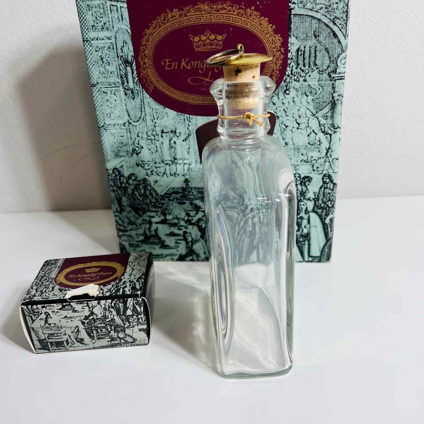 Royal Copenhagen Decantor Christian IV Collectible Glass Bottle Boxed Decor