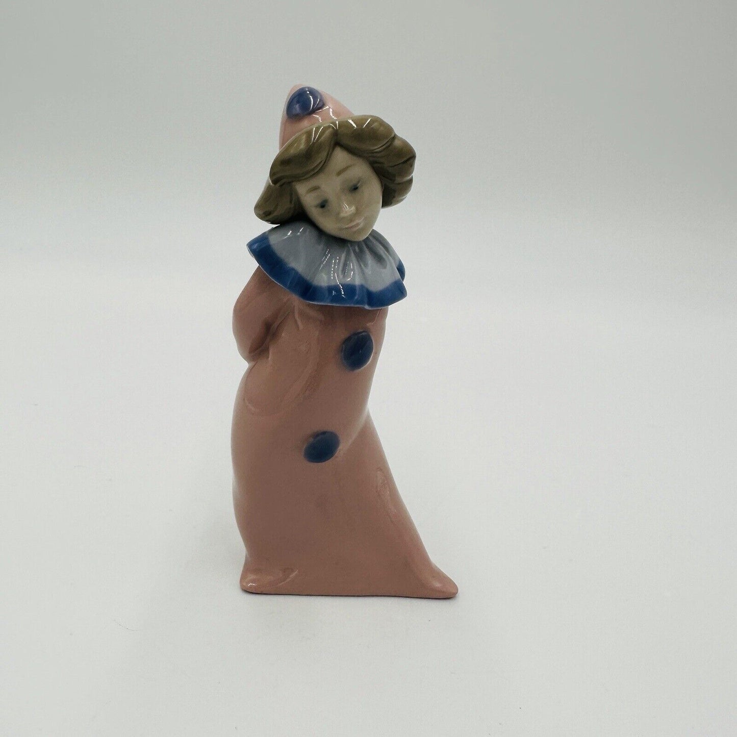 Nao Lladró Daisa Figurine Clown Girl Pink Blue Pierrot 1987 Spain Retired