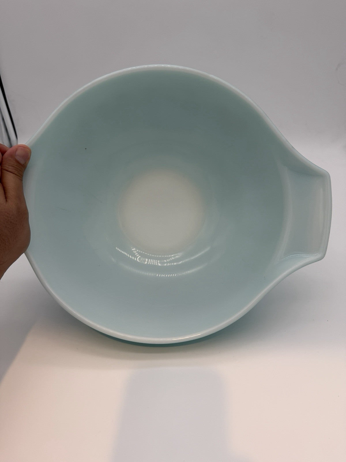 PYREX Amish Butterprint Cinderella 4 Qt Turquoise Mixing Bowl #444 Vintage Glass
