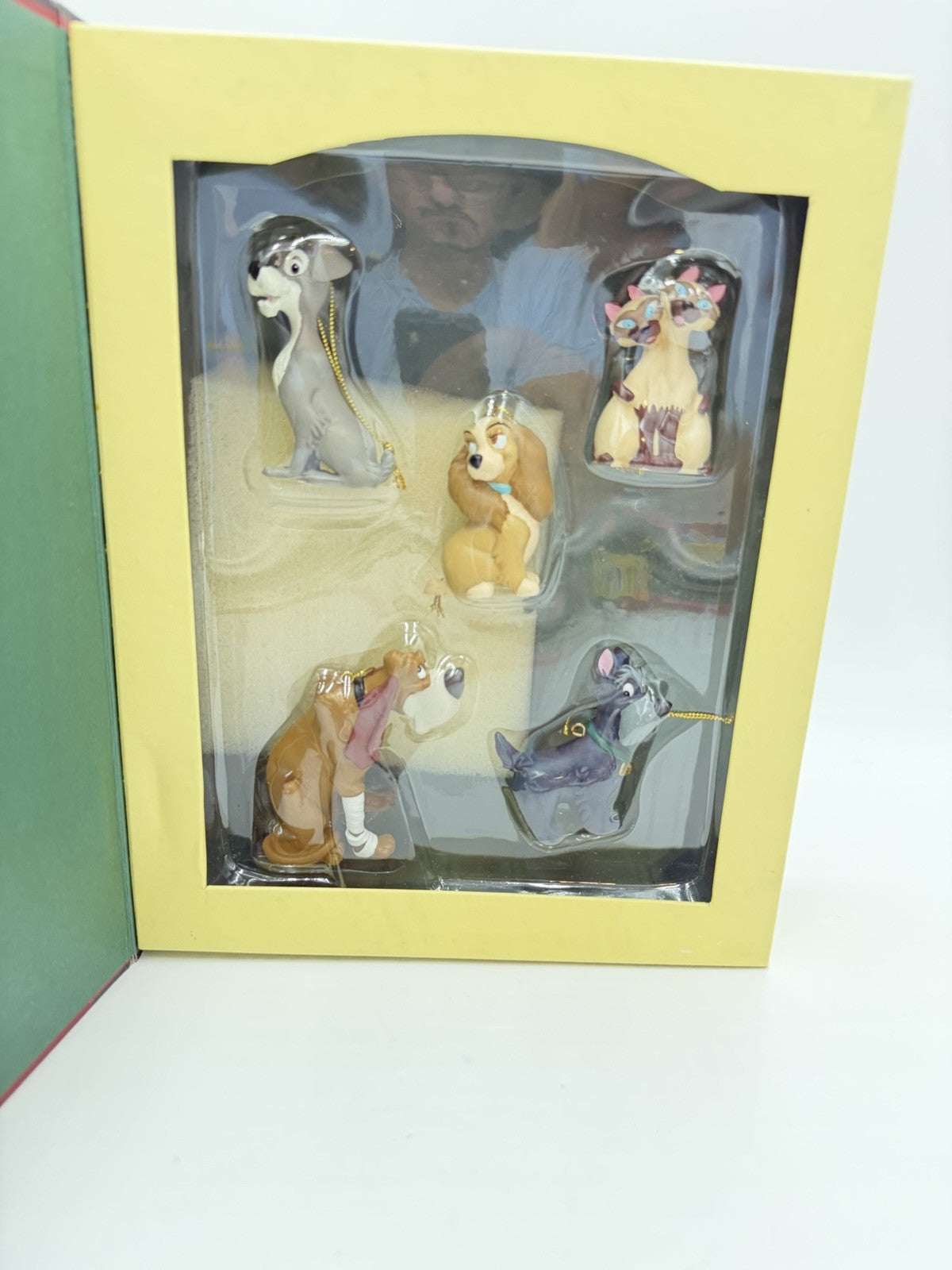 Disney Lady & Tramp Story Book Christmas Ornaments Collection 5 Pcs Set