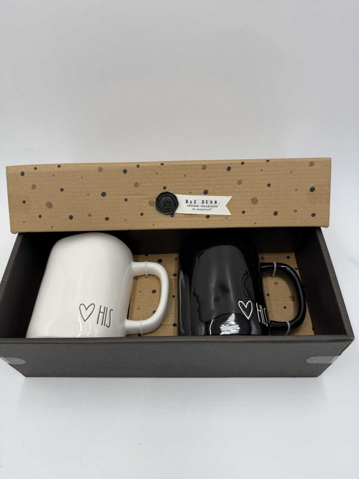 Rare Rae Dunn Artisan Collection HIS & HIS Coffee Mugs Black/white Ceramic Pride