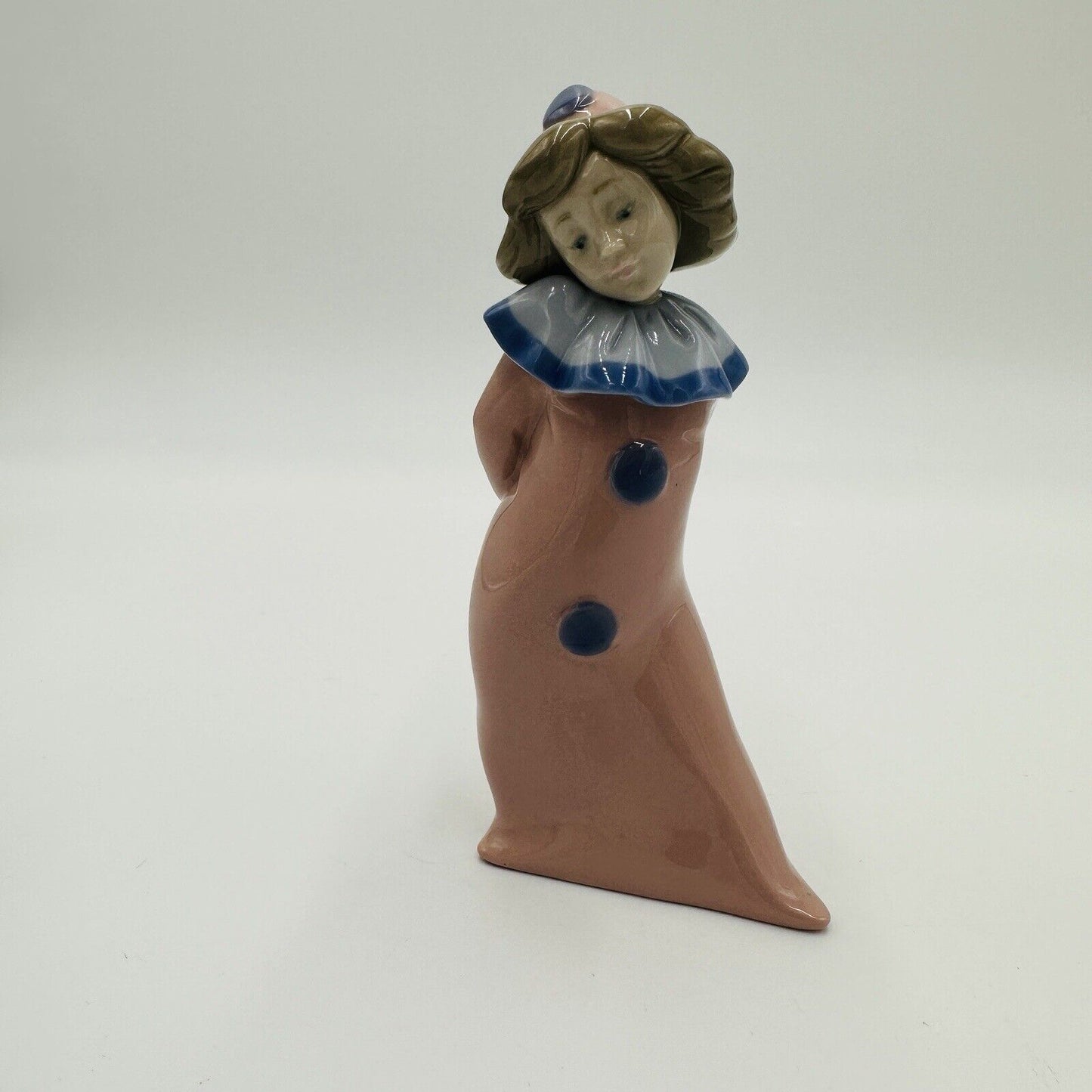 Nao Lladró Daisa Figurine Clown Girl Pink Blue Pierrot 1987 Spain Retired