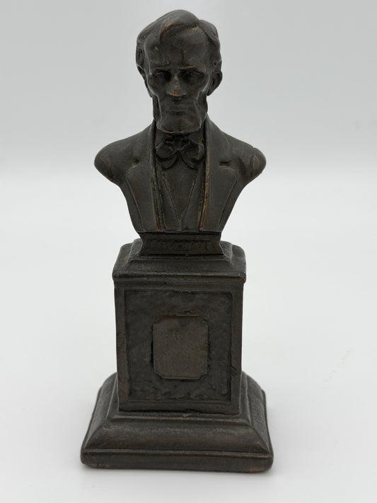 Vintage Armor Bronze Abraham Lincoln Bust Sculpture New York c1940s