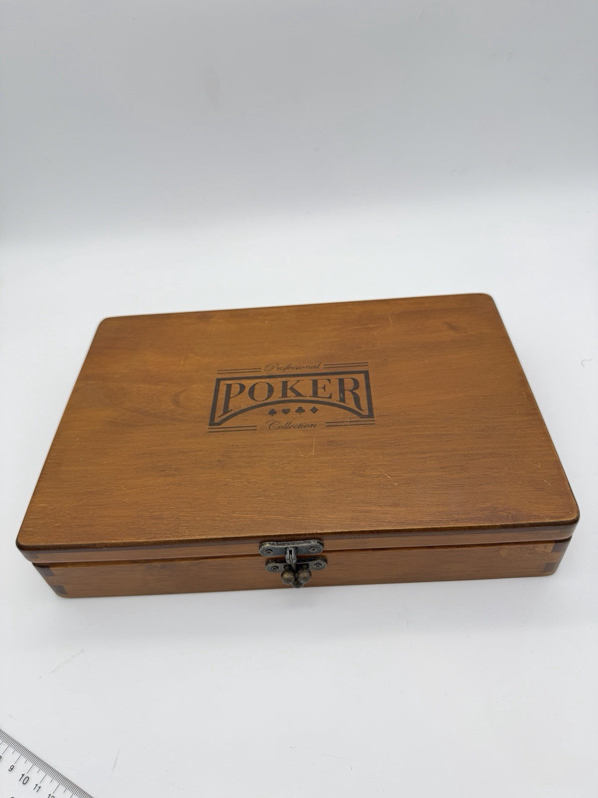 M.LOUIS ACC PROFESSIONAL POKER CHIP SET  WOOD CASE 200 chips Vintage Rare