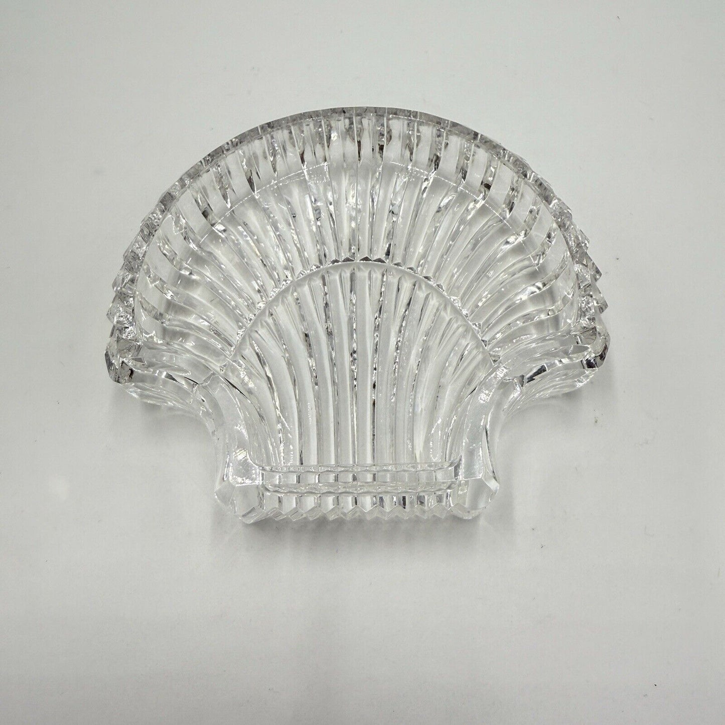 Waterford Crystal Vanity Shell Shape Tray 5” Jewelry Trinket Dish Vintage