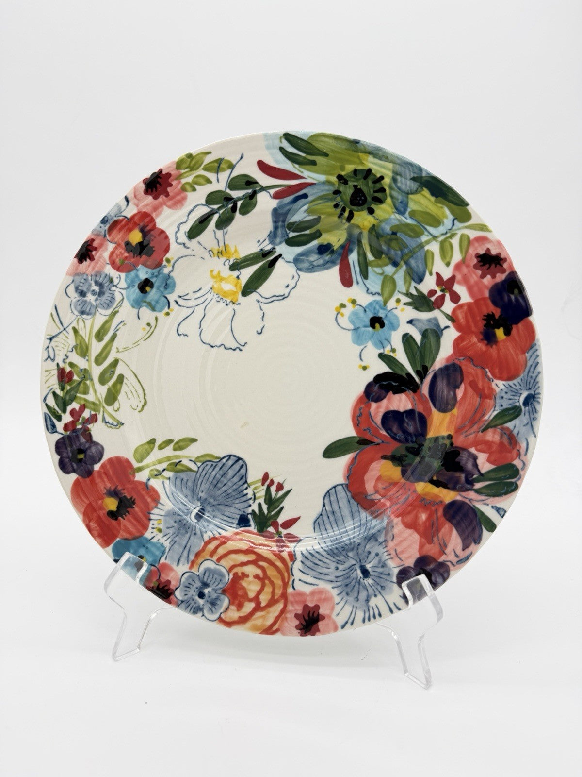 Anthropologie Art Pottery Sissinghurst Castle Estudio Flores Dinner Plate 10.5”