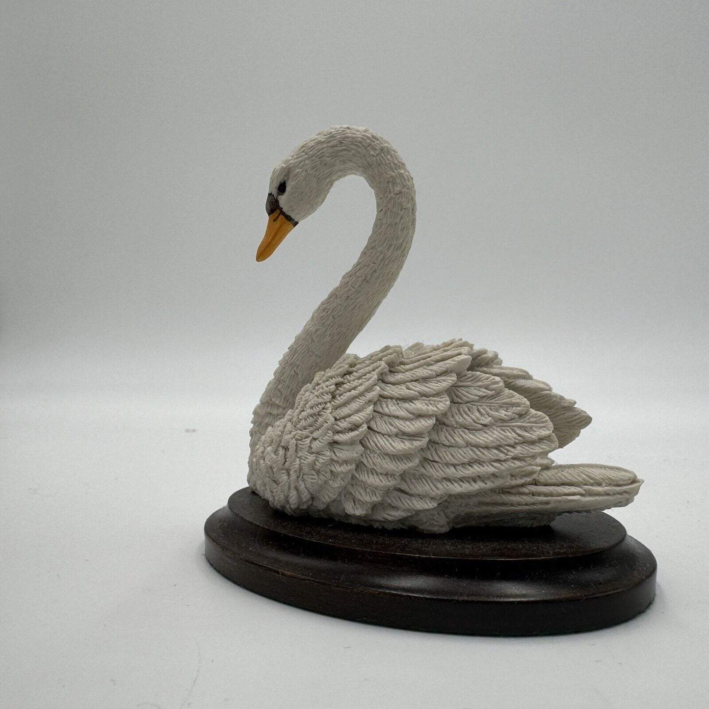 Country Artists For The Discerning Swan Mini Figurine Wood Base Painted England