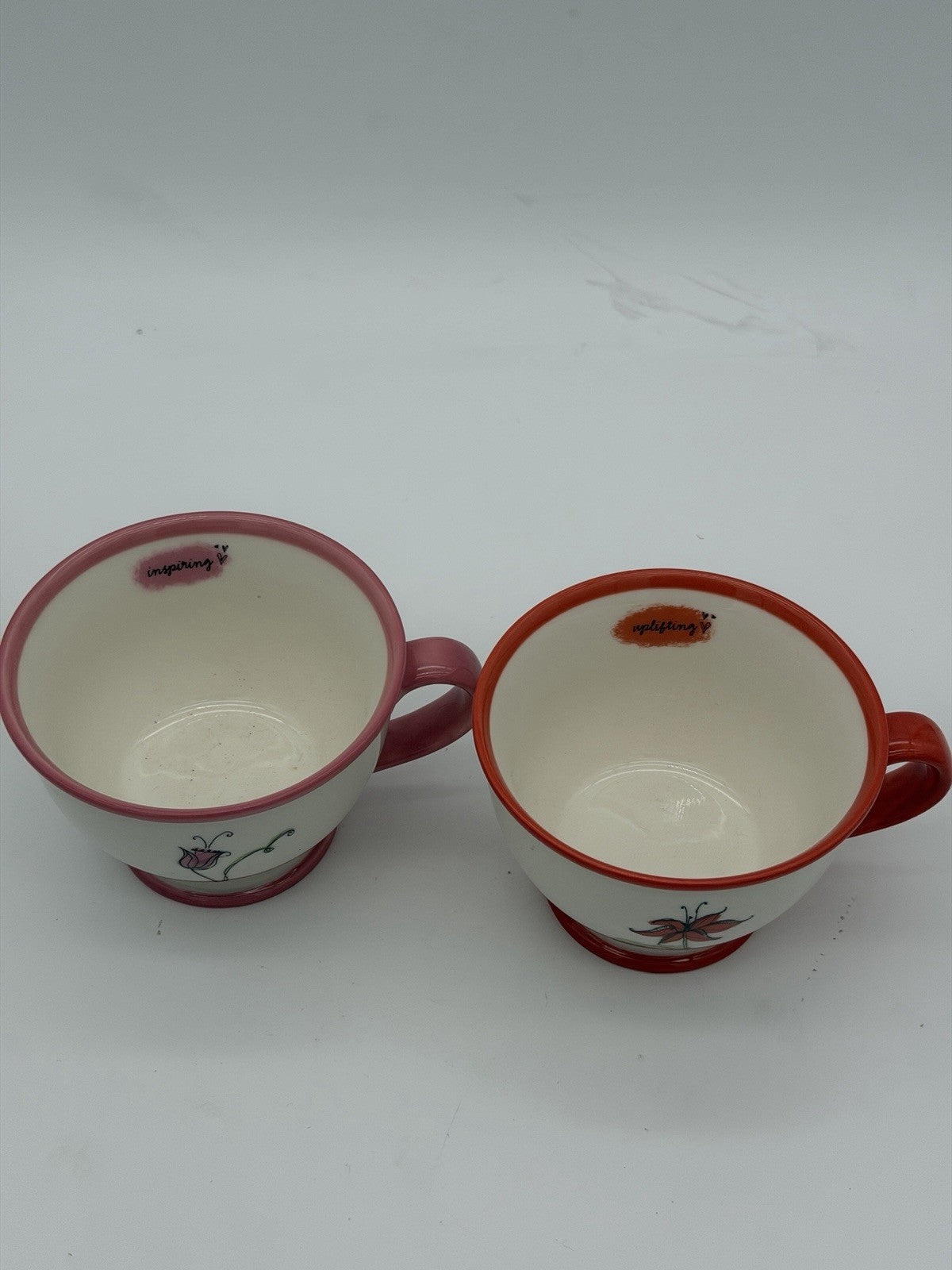 Starbucks Inspiring Uplifting 10oz Floral Footed Cup COFFEE TEA 2006 Floral Mugs