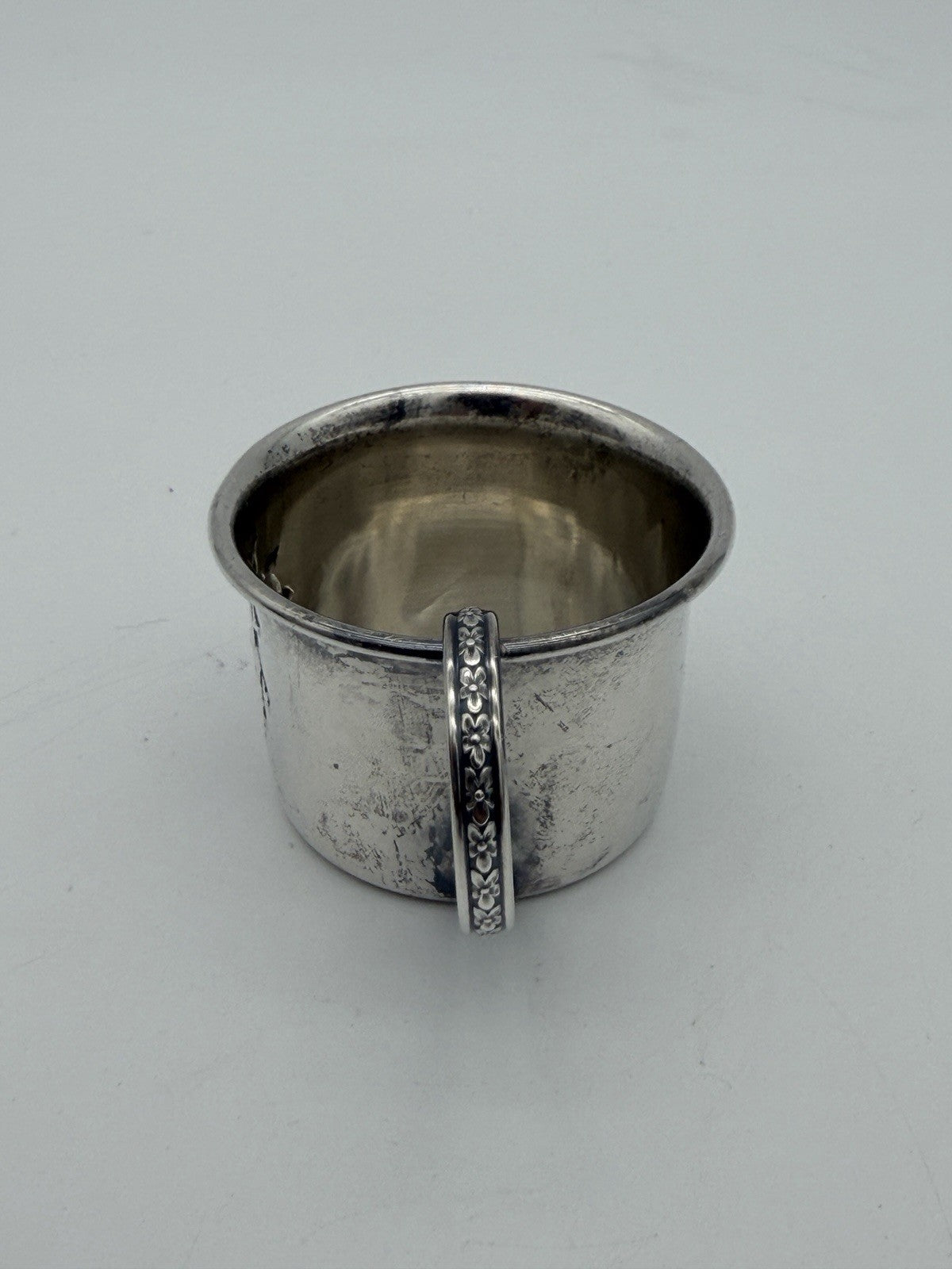 Antique Sterling Silver Webster Baby Cup Repousse Fruit Pattern 16.44 No Mono