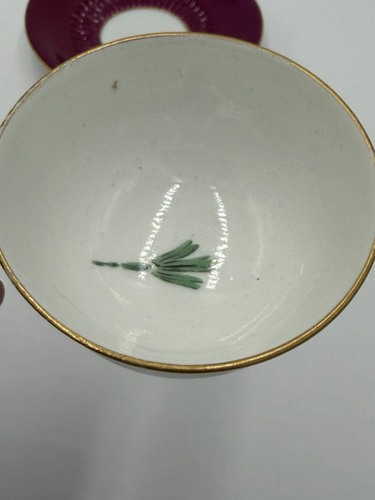 17th Century Paris Porcelain Litron teaCup & Saucer La Courtille hand painted