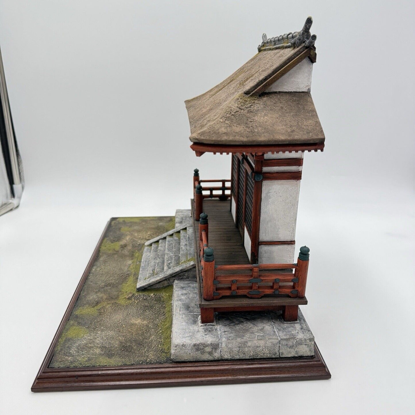 Chinese /Japanese model Temple shrine diorama hand made wooden base painted