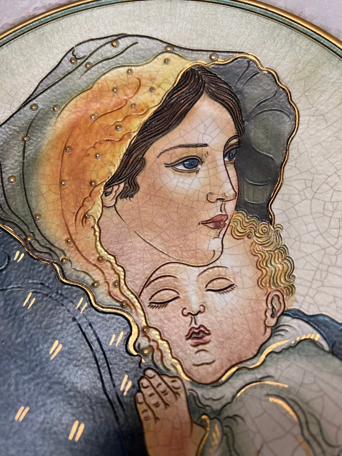 Fontana Plate Mother's Day 1973 8.5" Mother and Child Collector Plate Italy