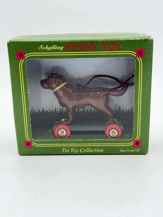 Schylling Penny Toy Tin Toy Collection Brown Lab Dog Ornament 2003 Retro