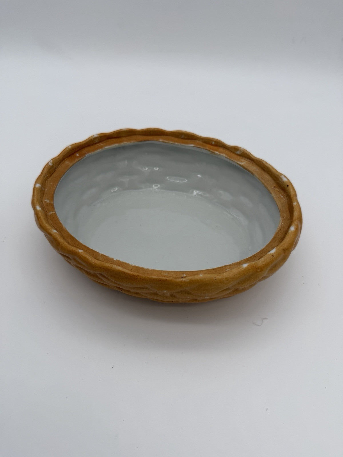 Antique Staffordshire Bisque Porcelain Hen Chicken on Nest Bowl Box Eggs England