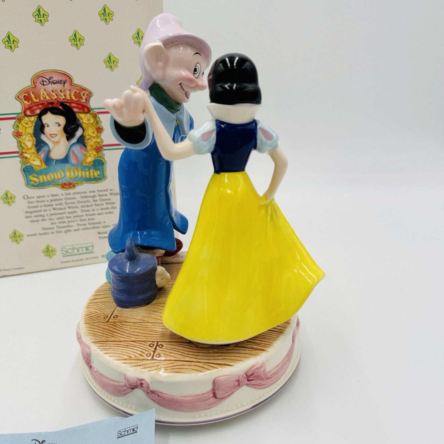 Schmid Disney Snow White Music Box Plays “Someday My Prince Will Come” Ceramic