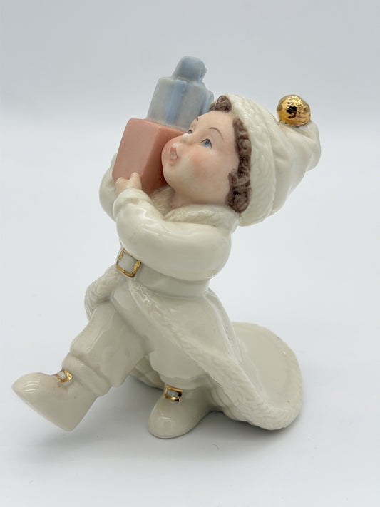 Lenox Porcelain USA Finishing Touches LOADING THE SLEIGH Figurine 5” Vtg
