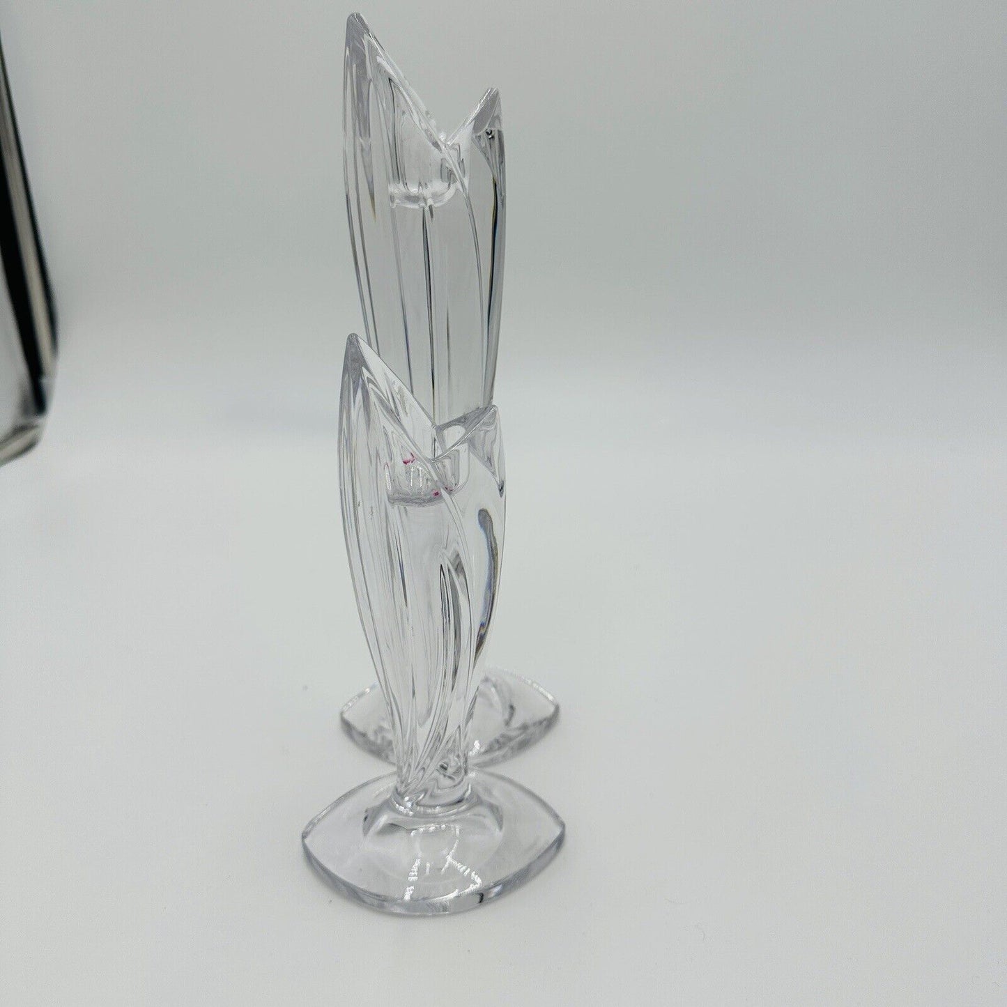 Waterford Crystal Candlesticks Pair Signed Clear Marquis Candle Holders 2 Sizes