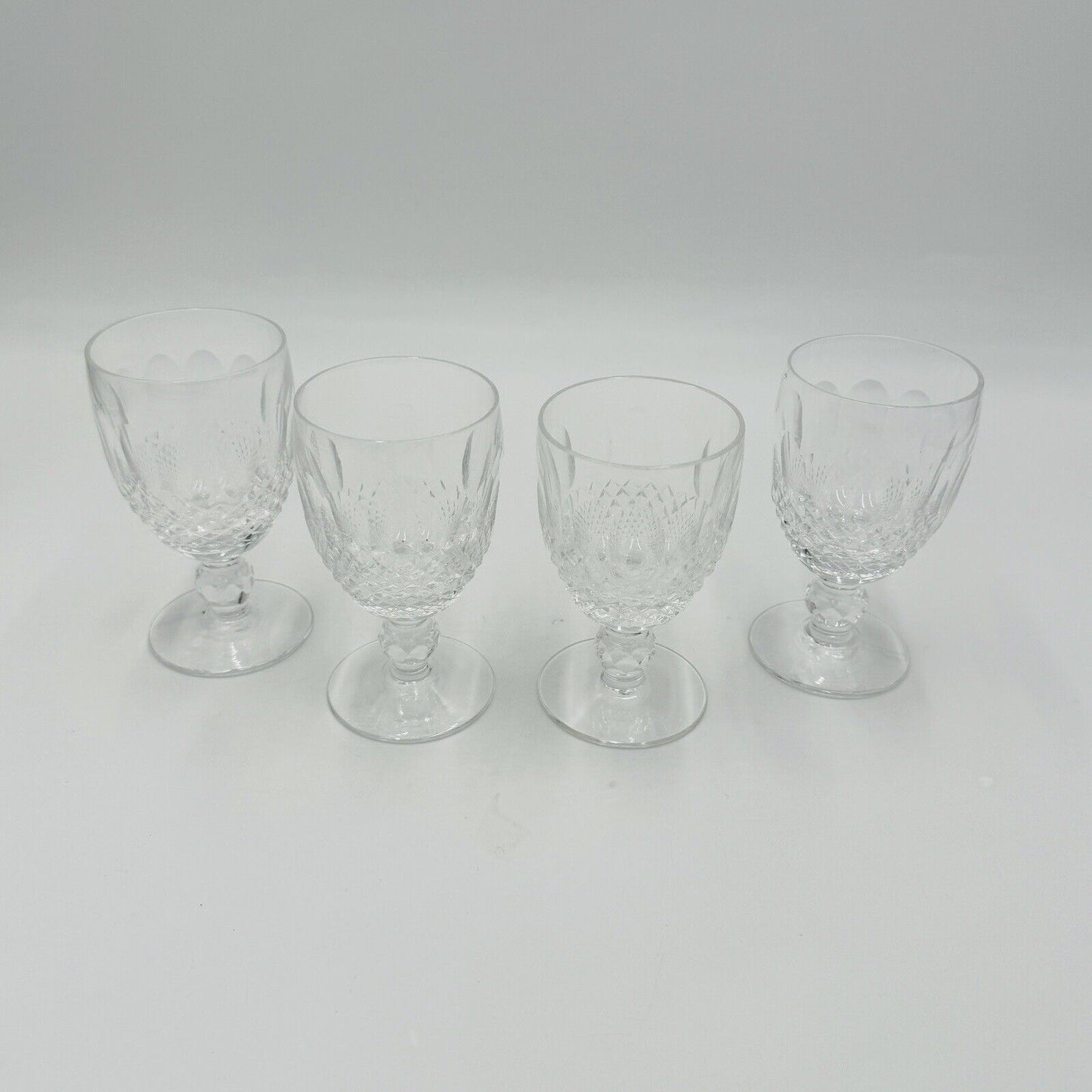 Vintage Waterford Crystal Colleen Short Stem Wine 3 Oz Set 4 Wine Glasses 5in