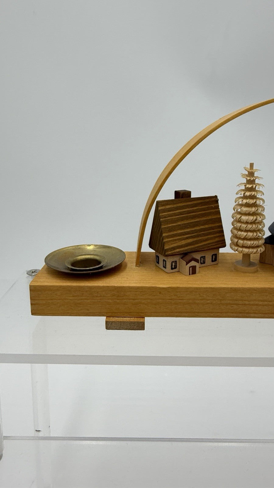 VTG Folk Art Wooden German Christmas Erzgebirge Schwibbogen Candle Holder Arch