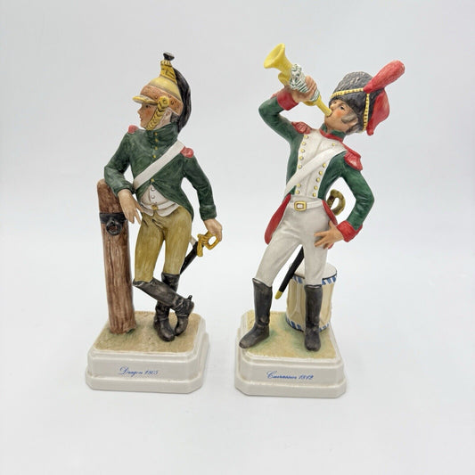 Goebel Bochmann Curassier 1812 & Dragon 1805 French Soldier Figurines 9" Germany