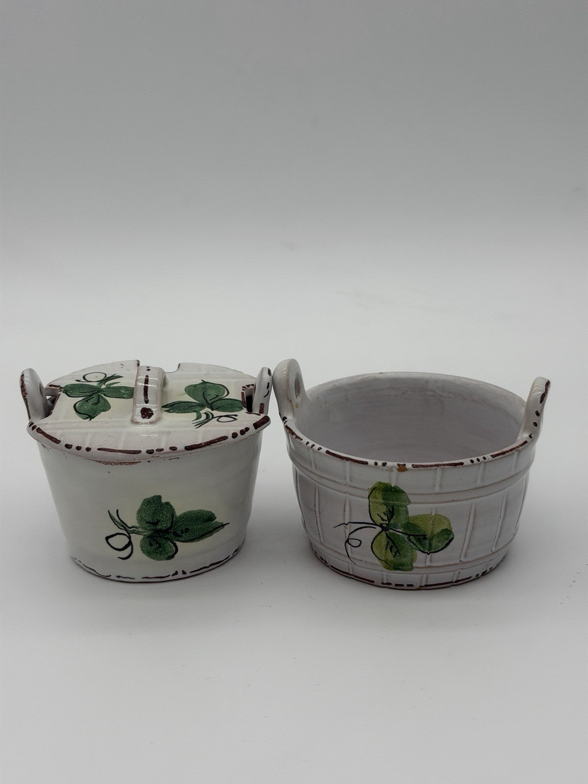 The Koscherak Brothers K.B.N.Y pottery majolica Italian painted bucket Bowls