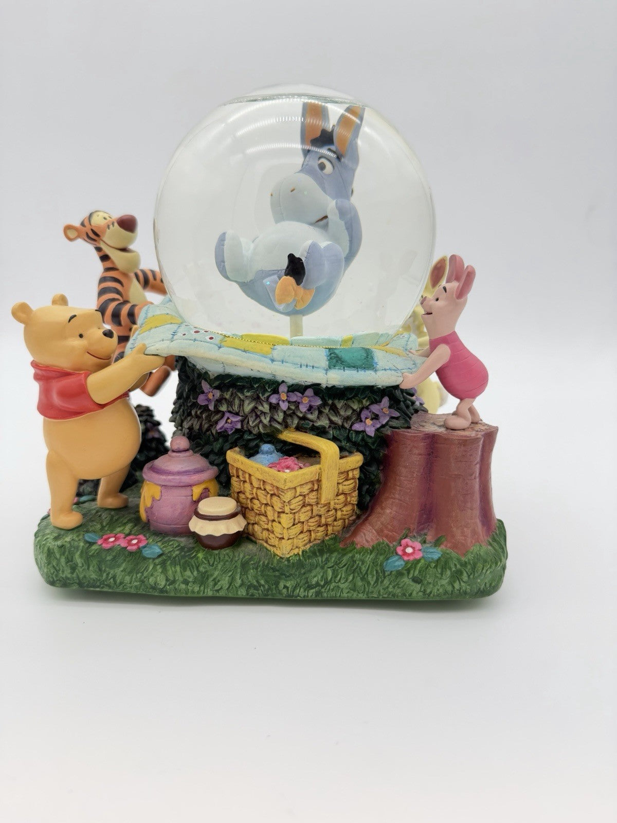 Disney Wonderland Winnie The Pooh Eeyore Musical Snow Globe Rumbly in my Tumble