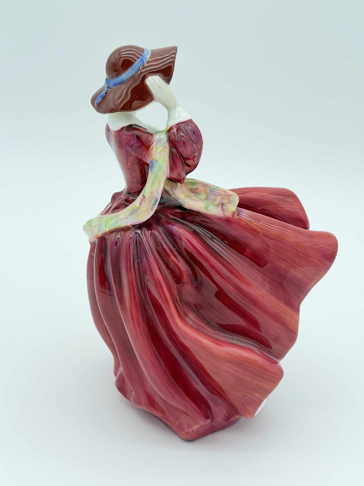 Royal Doulton England Porcelain Top of the Hill Lady Red Dress HN 1834 Figurine