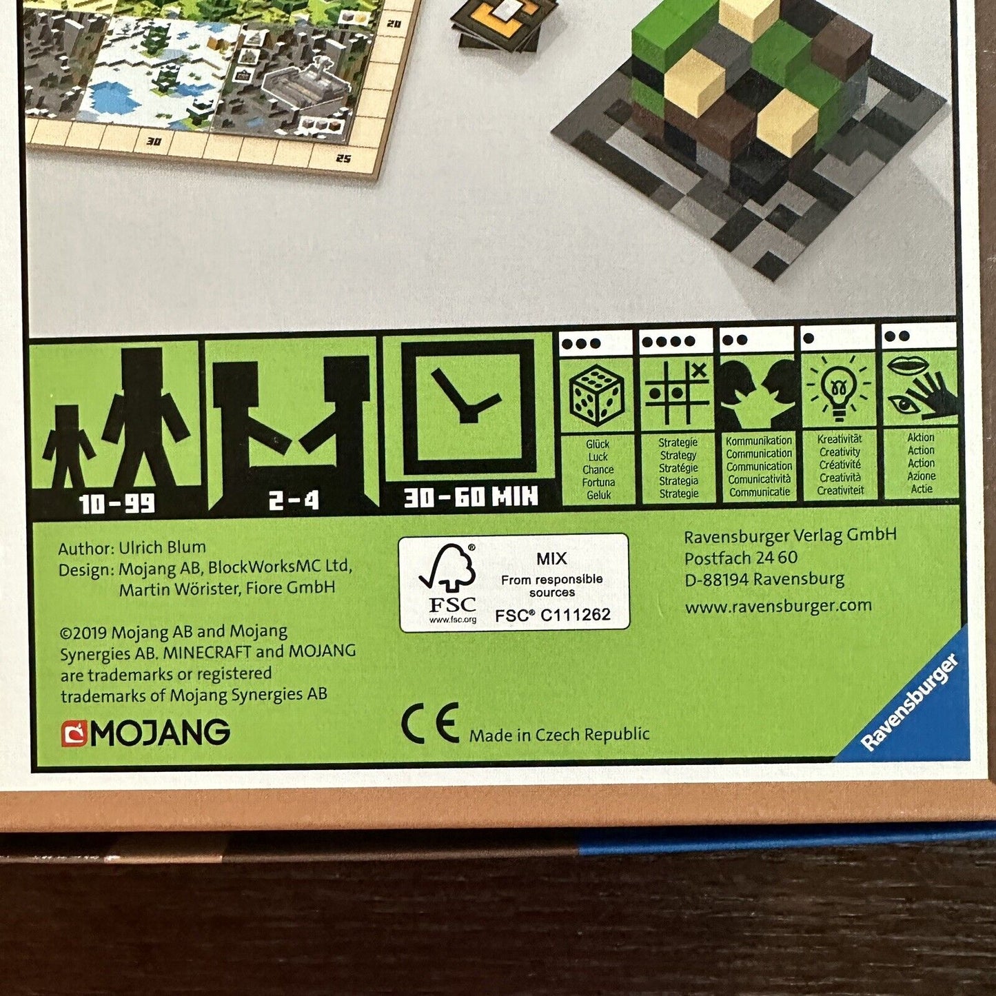 Ravensburger Minecraft Builders & Biomes Strategy Board Game Family 2-4 Players