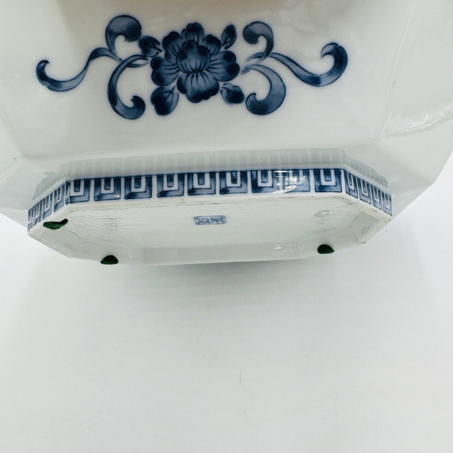 Japanese Serving Platter Victorian Antique Satsuma Dish Blue White
