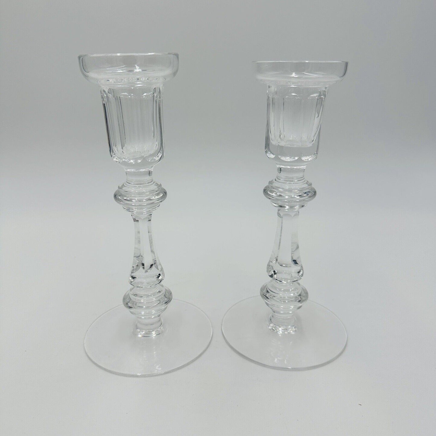 Waterford Crystal Candle Sticks Ireland Cut Glass Vintage Gothic Marking