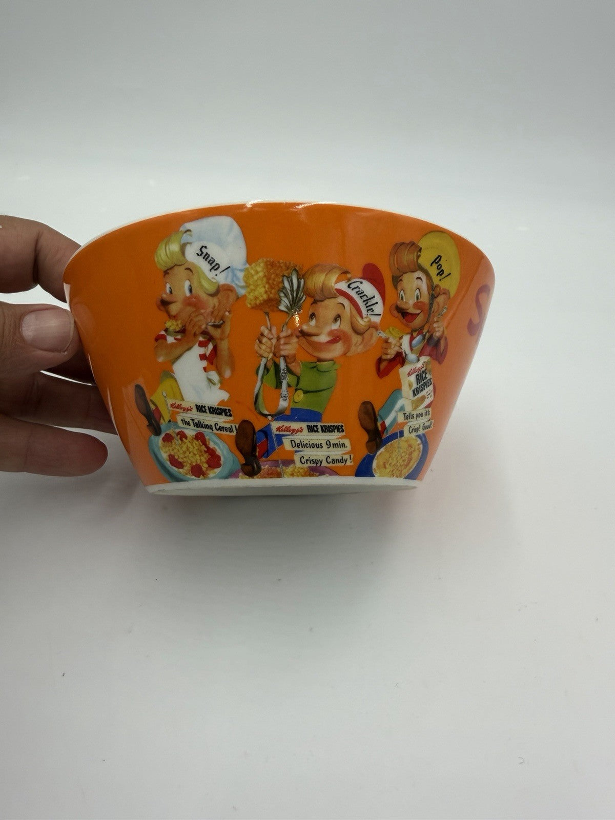 Vintage Kellogg's Rice Krispies Collectable Bowl Swell Dish Orange Porcelain