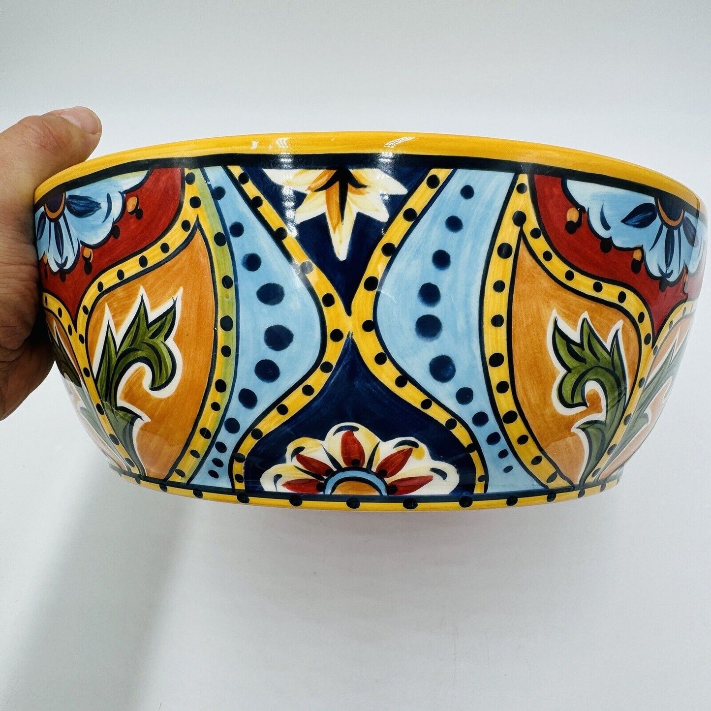 España La Barca Lifestyle Bowl Colorful Hand-Painted Ceramic Tabletop Large