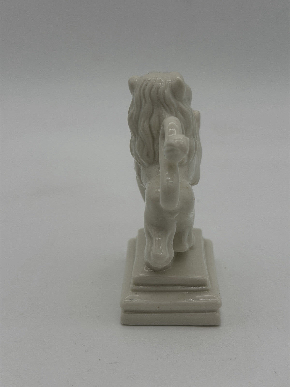 Antique Nymphenburg Porcelain Bavarian Lion Figurine With Flag 3.5” Germany