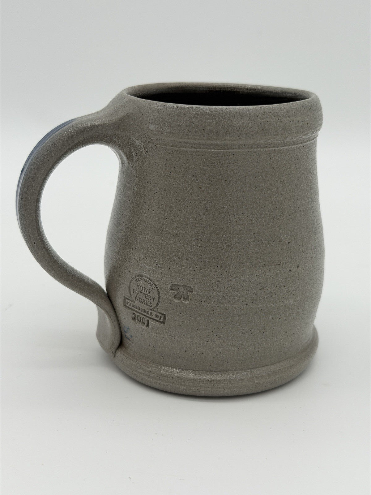 Rowe Pottery Salt Glazed God Bless America Coffee Mug American Flag Patriotic