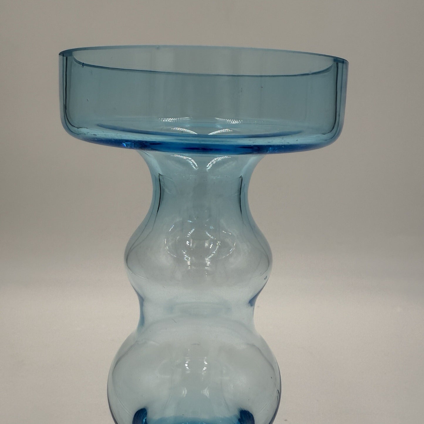 Nuutajarvi Oiva Toikka Blue Vase Finland 1960s 9" Multi shaped Vintage Art Glass